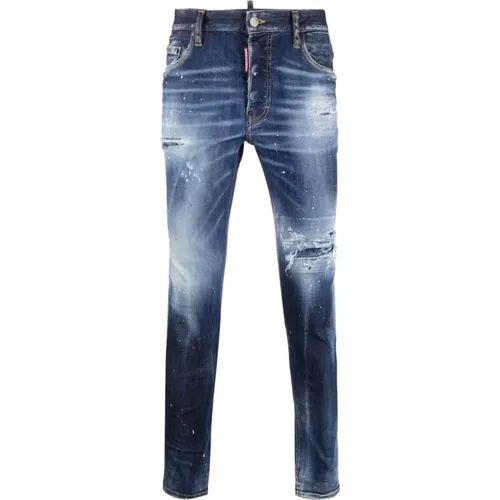 Ripped Denim Red Label Jeans , male, Sizes: 3XL, XL, L - Dsquared2 - Modalova