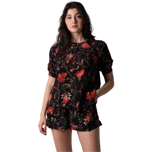 Top Dina Silk Obsidian Pf230230 , Damen, Größe: M - Ulla Johnson - Modalova