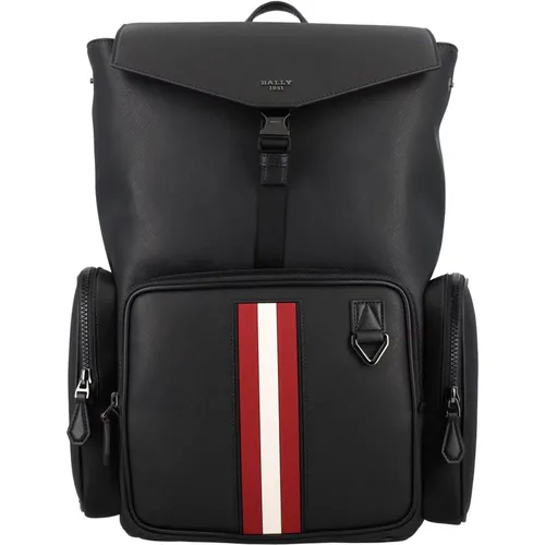 Laminated Leather Maxi Backpack with Buckle , male, Sizes: ONE SIZE - Bally - Modalova