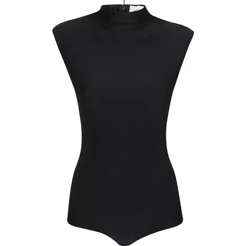 Glänzender Bodysuit mit Reißverschluss , Damen, Größe: S - Max Mara - Modalova