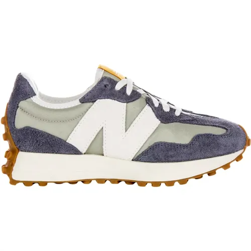 Grau Weiß Leder Wildleder Sneakers , Herren, Größe: 41 1/2 EU - New Balance - Modalova