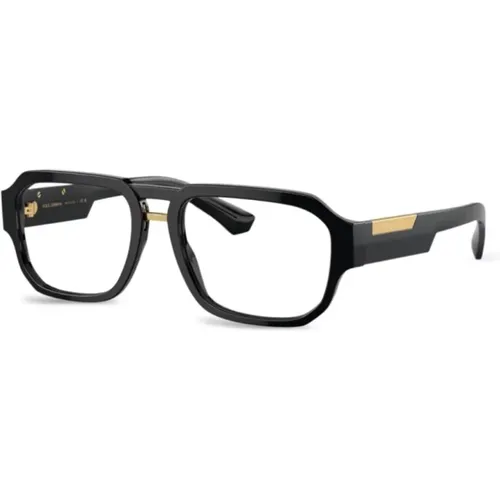 Schwarze Optische Brille Stilvoll und vielseitig , Herren, Größe: 55 MM - Dolce & Gabbana - Modalova