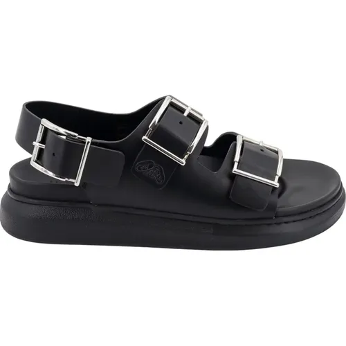 Leather Sandals with Metal Buckles , male, Sizes: 11 UK, 10 UK, 7 UK, 9 UK, 6 UK, 5 UK - alexander mcqueen - Modalova