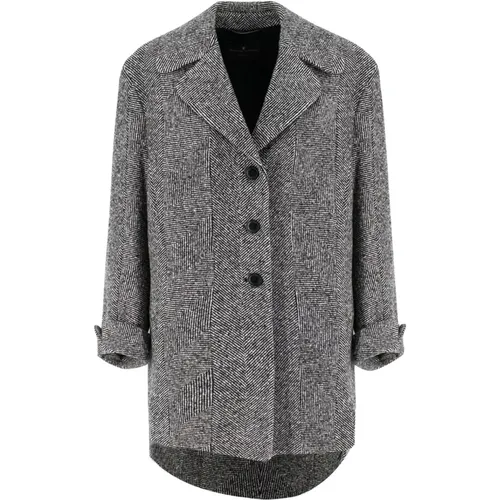 Houndstooth Coat with Classic Style , female, Sizes: 3XS - Ermanno Scervino - Modalova