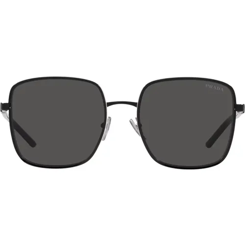 Metallkissenförmige Sonnenbrille mit Dunkelgrauen Gläsern - Prada - Modalova