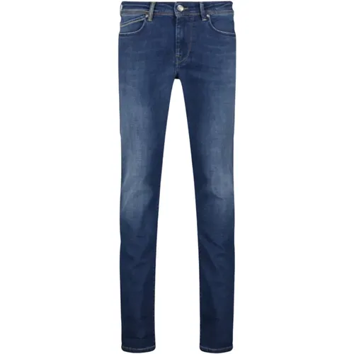Blaue Slim Fit Jeans mit Reißverschlusstasche , Herren, Größe: W30 - Re-Hash - Modalova