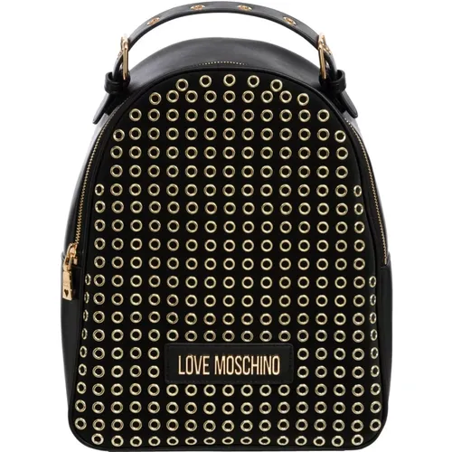 Studded Zip Backpack , female, Sizes: ONE SIZE - Love Moschino - Modalova