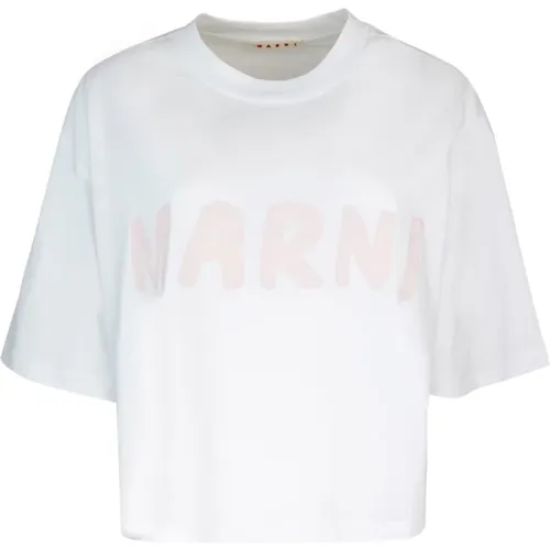 Cotton T-shirt , female, Sizes: 3XS, XS, 2XS - Marni - Modalova