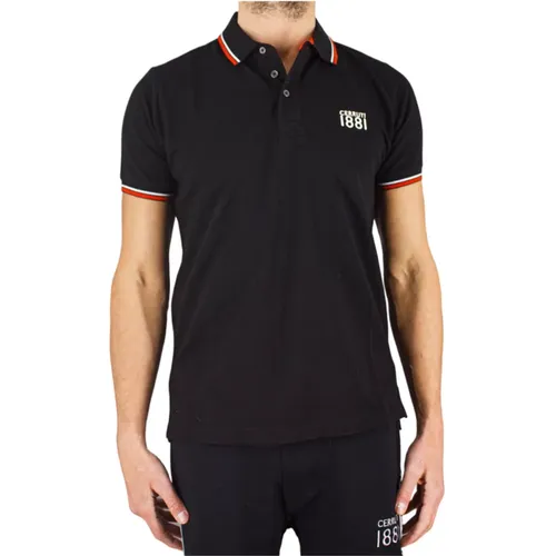 Schwarzes Poloshirt - Piqué Strick , Herren, Größe: 2XL - Cerruti 1881 - Modalova