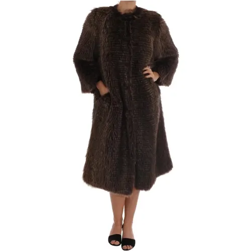 Faux Fur and Sheepskin Coat , female, Sizes: XS - Dolce & Gabbana - Modalova