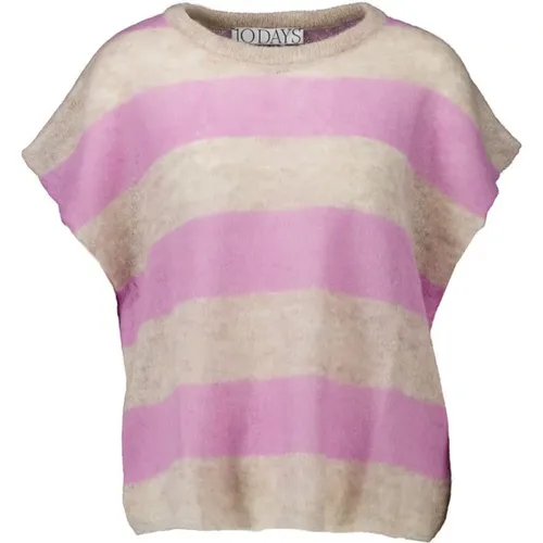 Gestreiftes dünnes Strick-T-Shirt für Damen - 10Days - Modalova
