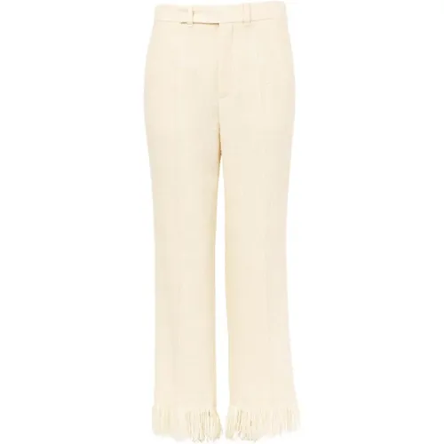 Silk Cropped Chinos with Pressed Folds , female, Sizes: S - Chloé - Modalova