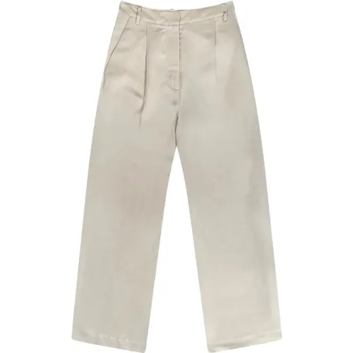 Elegant Trousers with Front Pleats , female, Sizes: 2XL - Munthe - Modalova