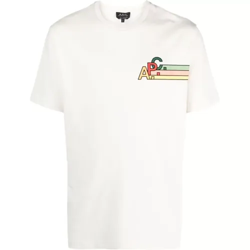 Logo Print Baumwoll T-Shirt , Herren, Größe: 2XL - A.p.c. - Modalova