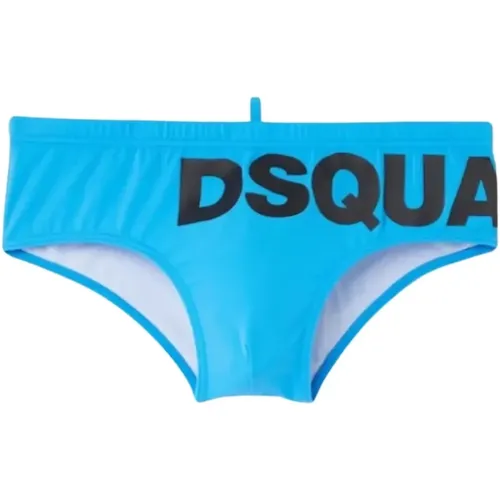 Blaue Badehose mit Logo , Herren, Größe: M - Dsquared2 - Modalova