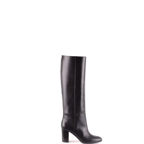 Graue Lederstiefel mit Breitem Absatz - Halbformaler Stil , Damen, Größe: 36 EU - Dsquared2 - Modalova