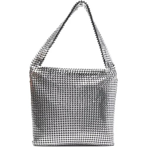 Silver Pixel Hobo Clutch Bag , female, Sizes: ONE SIZE - Paco Rabanne - Modalova