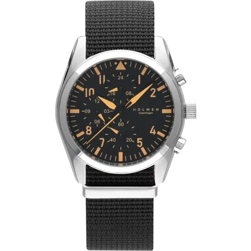 Adventurer Chronograph Watch , male, Sizes: ONE SIZE - Holmen Copenhagen - Modalova