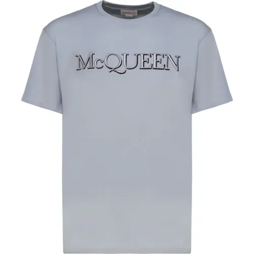 Graues Baumwoll-T-Shirt für Männer , Herren, Größe: XL - alexander mcqueen - Modalova