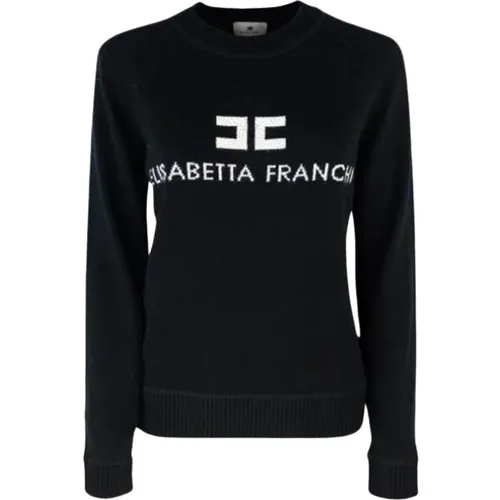 Logo Pullover , Damen, Größe: M - Elisabetta Franchi - Modalova