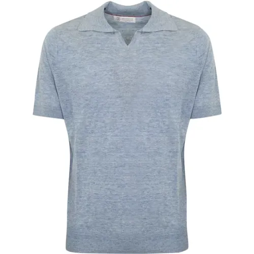 Light Linen Cotton Polo Shirt , male, Sizes: 2XL, M, XL - BRUNELLO CUCINELLI - Modalova