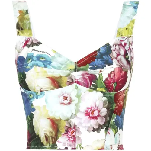 Night Blossom Bustier , female, Sizes: XS, 2XS, S - Dolce & Gabbana - Modalova