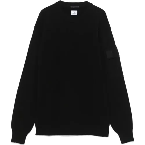 Schwarzer Metropolis Pullover mit Logopatch , Herren, Größe: XL - C.P. Company - Modalova