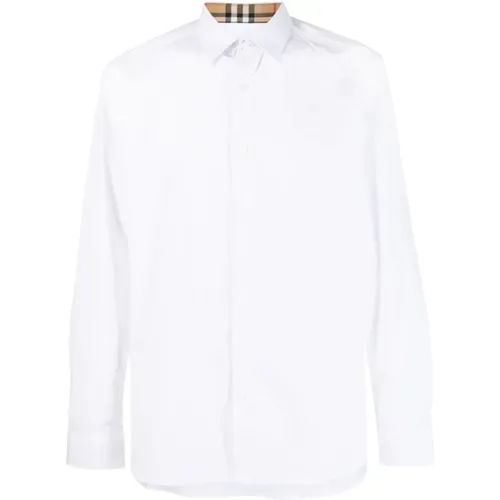 Check Print Button-Up Shirt , male, Sizes: S, M, L, XL, 2XL, XS - Burberry - Modalova