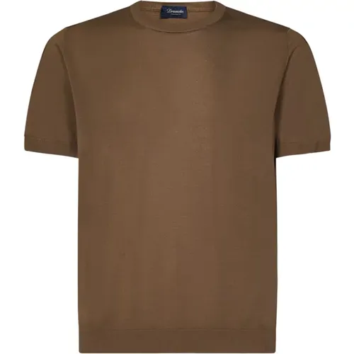Short-Sleeve Crew Neck T-Shirt , male, Sizes: M, 2XL, L, 3XL - Drumohr - Modalova