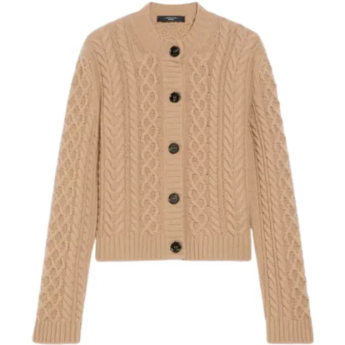 Cable Knit Cardigan Sweater , female, Sizes: M, L - Max Mara Weekend - Modalova