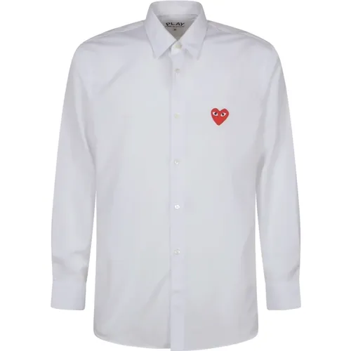 Weiße Hemden mit rotem Emblem , Herren, Größe: S - Comme des Garçons Play - Modalova