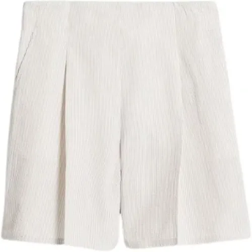 Seersucker Cotton Shorts , female, Sizes: XS - Max Mara - Modalova