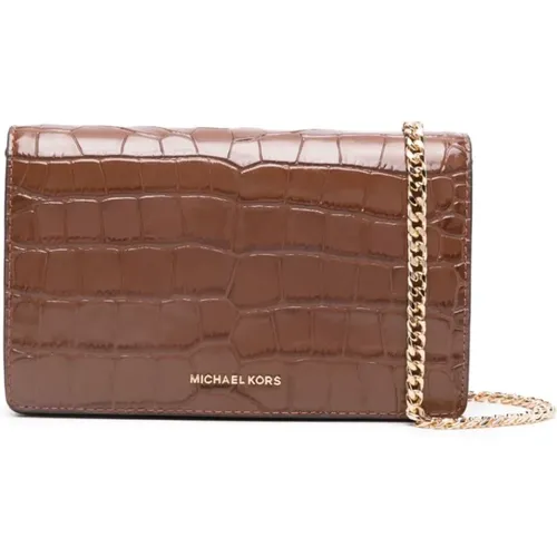 Crossbody Bag Crocodile-Effect Magnetic Closure , female, Sizes: ONE SIZE - Michael Kors - Modalova