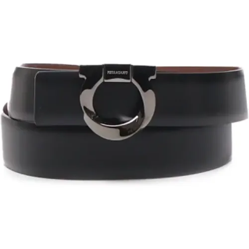 Reversible Calfskin Belt with Metal Buckle , male, Sizes: 100 CM, 110 CM, 115 CM - Salvatore Ferragamo - Modalova