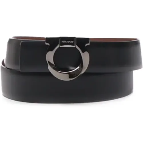 Reversible Calfskin Belt with Metal Buckle , male, Sizes: 105 CM, 100 CM, 110 CM, 115 CM - Salvatore Ferragamo - Modalova