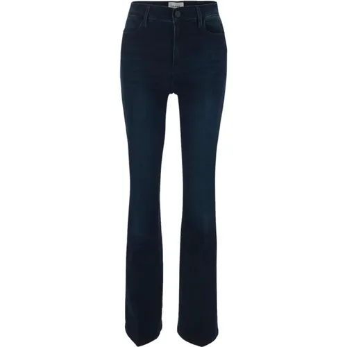Dunkelblaue Flare Jeans mit hoher Taille - Frame - Modalova