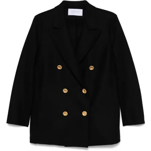 Double-Breasted Wool Coat , female, Sizes: L - Harris Wharf London - Modalova