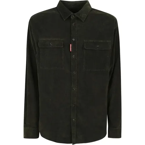 Velvet Corduroy Shirt with Pockets , male, Sizes: 2XL, L, XL, M - Dsquared2 - Modalova