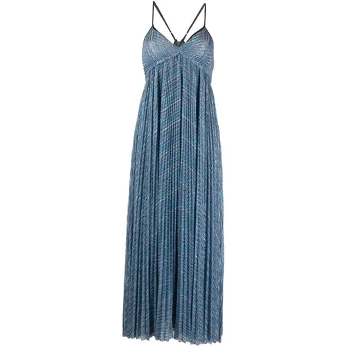 Maxi Dress with Lurex Plissé , female, Sizes: S, L, M, XS - Forte Forte - Modalova