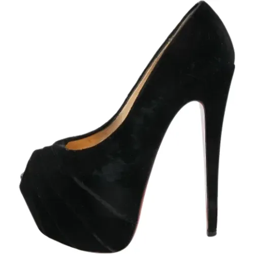 Pre-owned Velvet heels , female, Sizes: 3 UK - Christian Louboutin Pre-owned - Modalova