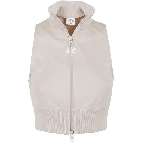 Sand Cropped Vest Track Suit , female, Sizes: M, S - Courrèges - Modalova