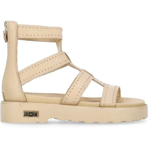 Nieten Leder Sandalen , Damen, Größe: 37 EU - Cult - Modalova