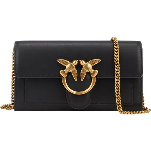 Schwarze Love Clutch mit Kette - pinko - Modalova