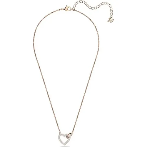 Lovely Heart Necklace, Rose Gold and White , female, Sizes: ONE SIZE - Swarovski - Modalova