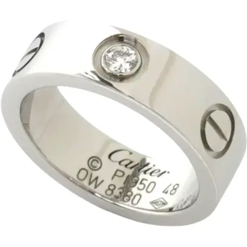 Pre-owned Platinum rings , female, Sizes: ONE SIZE - Cartier Vintage - Modalova