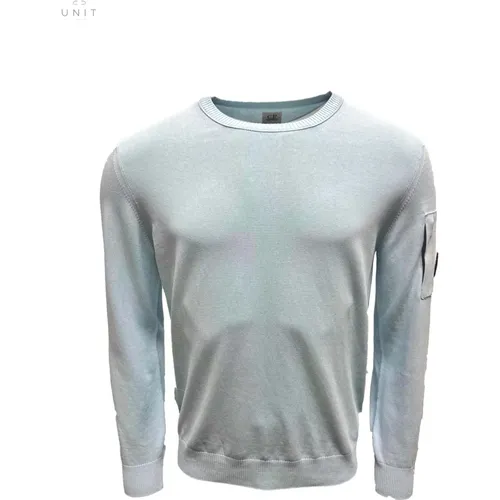 Alter gefärbter Baumwollcrepe-Strickpullover,Total Eclipse Sweater,Round-neck Knitwear - C.P. Company - Modalova