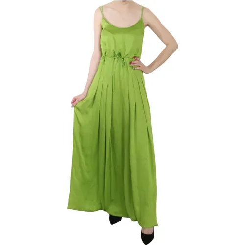 Grünes Seiden Plissee Kleid - Dsquared2 - Modalova