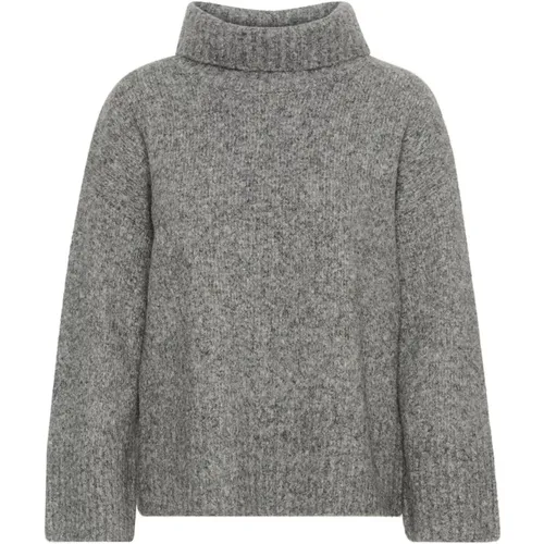 Grau Melange Strickpullover Loose Fit - Saint Tropez - Modalova