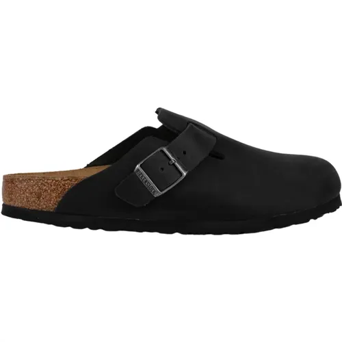 Boston sandalo in pelle oliata in nero , male, Sizes: 4 UK - Birkenstock - Modalova