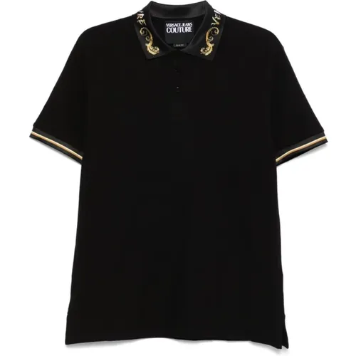 Polo-Shirt mit Chromo Couture-Druck , Herren, Größe: XL - Versace Jeans Couture - Modalova